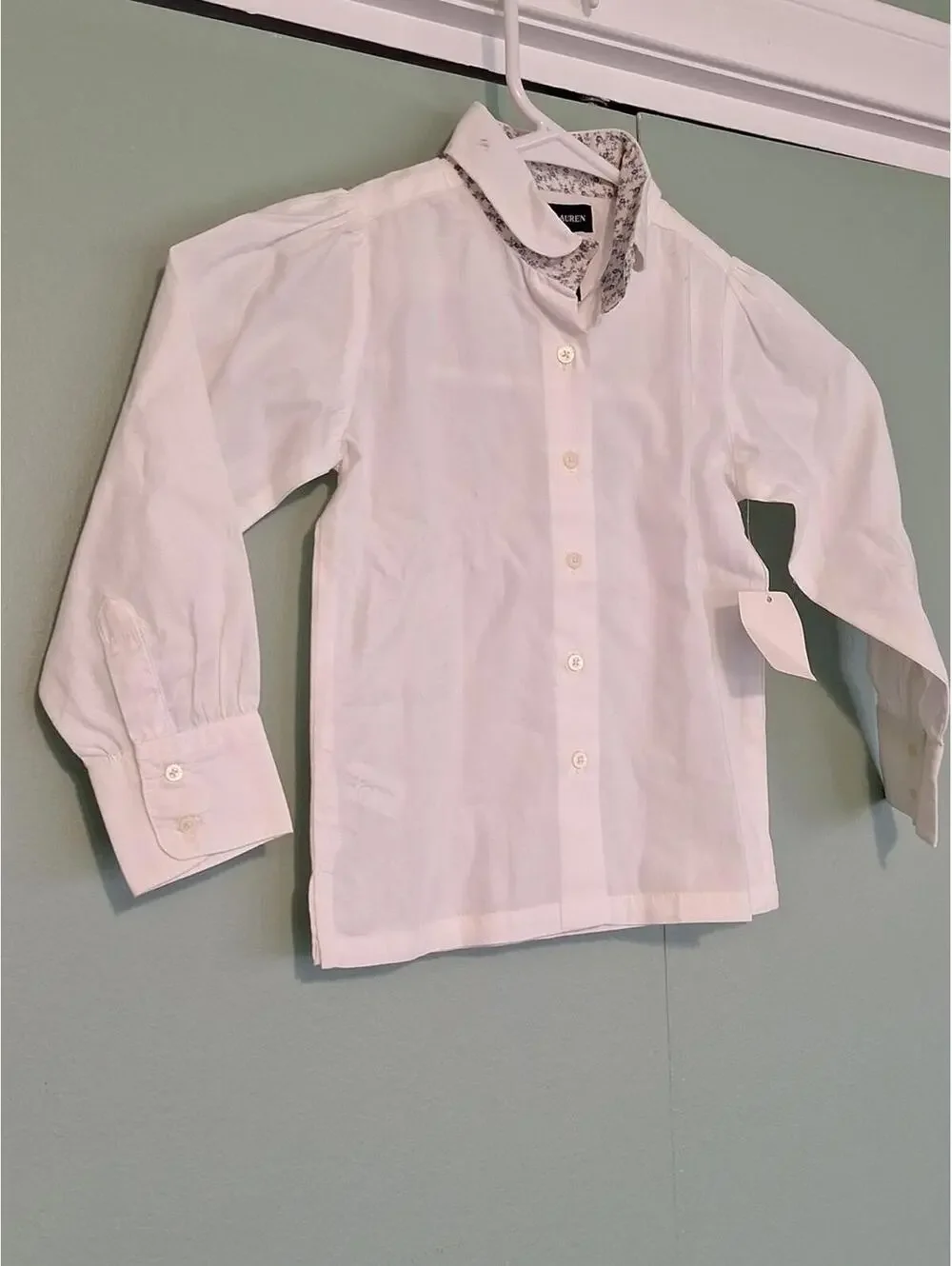 Nwt Ralph Lauren Girls White Button Down Shirt Size 4t